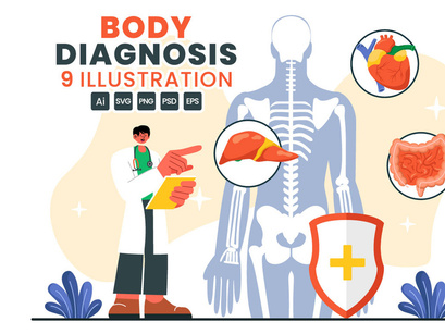 9 Body Diagnosis Illustration