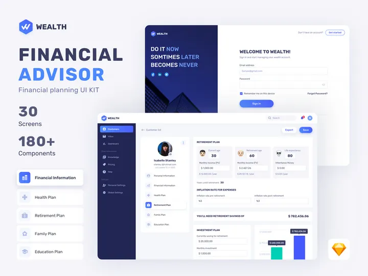 Wealth - Financial Web UI Kit preview picture