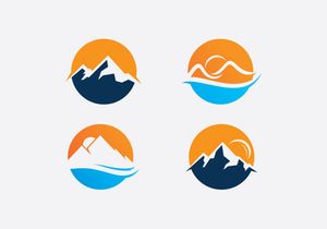 Mountain logo symbol, mountain vector sign