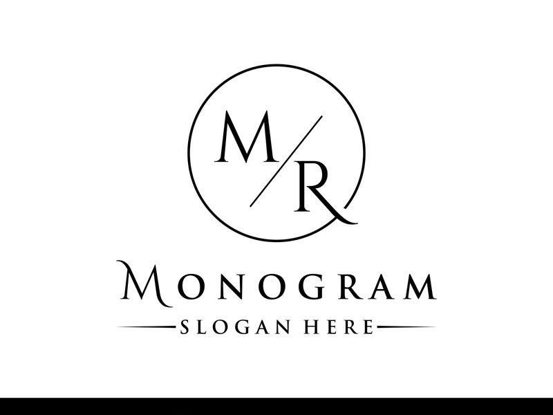 Luxury letters MR , RM , M , R with an elegant, modern and unique monogram. Logo for business card , business , brand , company.