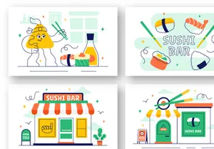 10 Sushi Bar Illustration