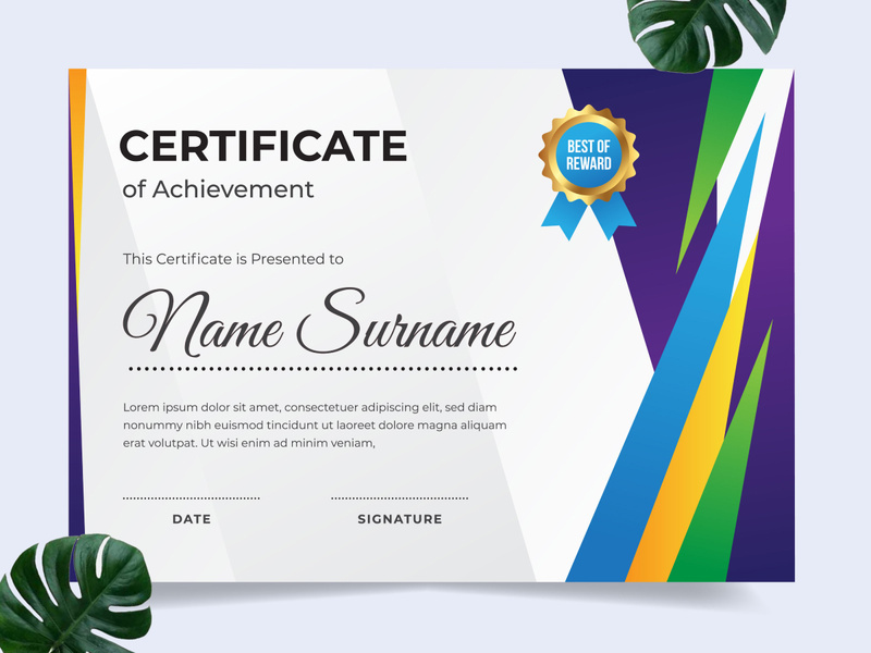 Modern certificate design template