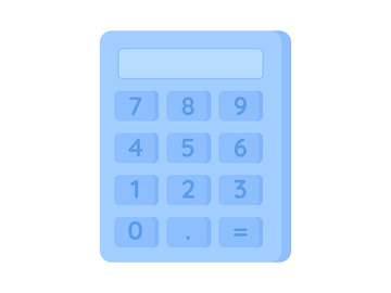 Calculator semi flat color vector object preview picture