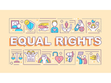 Equal rights word concepts yellow banner preview picture
