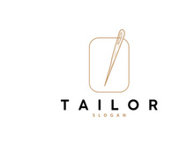 Tailor Logo, Needle and Thread Vector