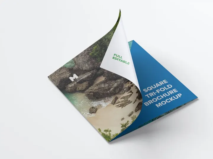 Square Tri-Fold Brochure Mockup 02
