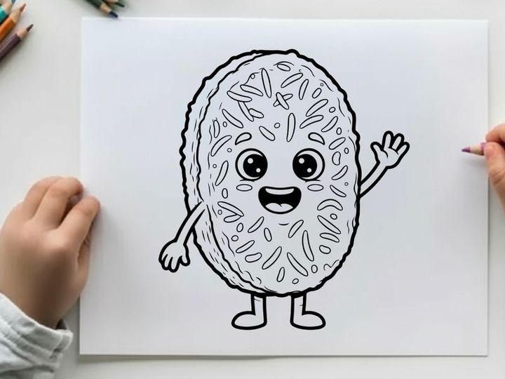 Cute brain character waving vector illustration flat design