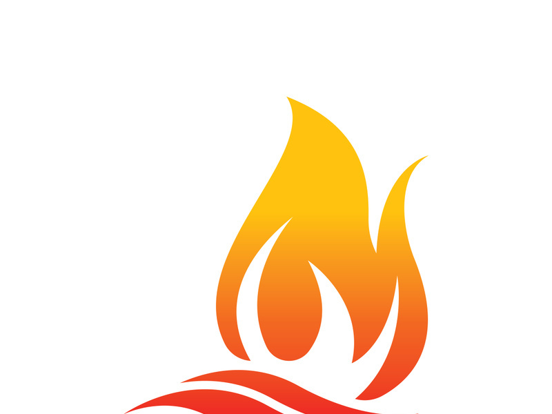 Fire logo design illustration and fire symbol icon vector