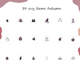 20 svg illustration design art Autumn leaf plant preview picture