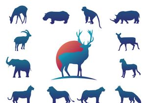 Animals : Silhouette Collection With Logo