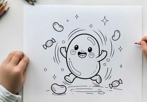 Cute ghost holding candy vector illustration flat design