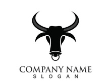 Bull head logo vector icon design illustration