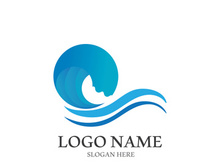 Wave beach vector illustration design logo