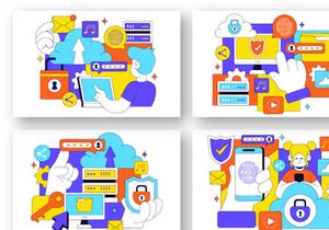 10 Digital Cloud Security Illustration