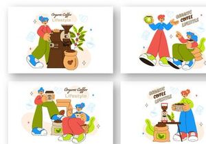 10 Organic Coffee Lifestyle Illustration