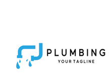 Plumbing logo vector design template. water pipe logo design.Leaking water logotype,Design Concept, Creative Symbol, Icon
