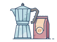 Italian Coffee Maker Illustration