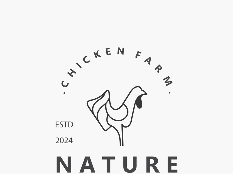 Chicken Farm logo design, animal icon for groceries, butcher shop, farmer market livestock template