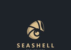 Seashell Logo. Ocean Animals premium quality graphic outline symbols collection
