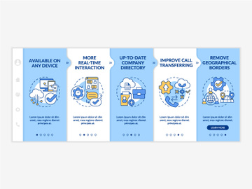 UCaaS benefits blue and white onboarding template preview picture