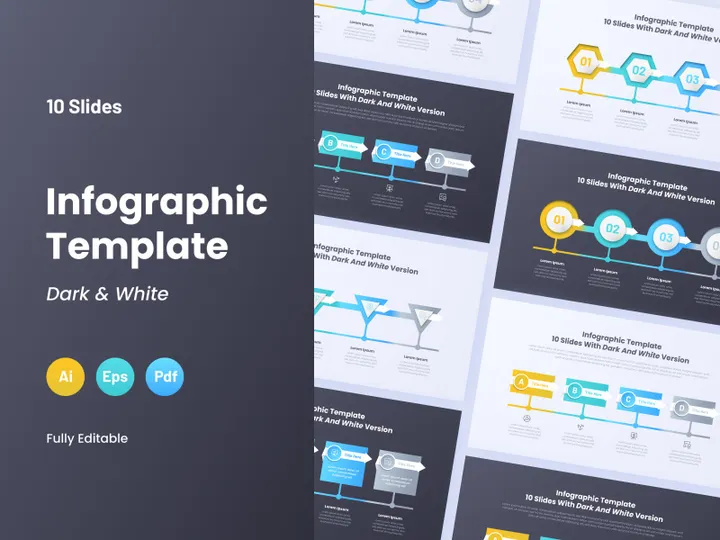 Timeline Infographics white and Dark