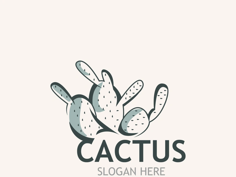 Vintage Cactus tree plant Logo nature design, desert plant vector illustration