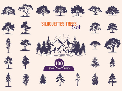 Trees Silhouettes Set