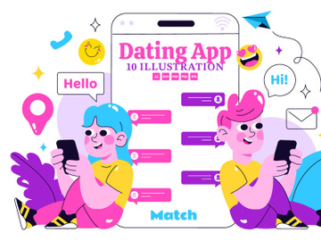10 Online Dating App Illustration preview picture