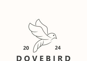 Dove bird elegant flying logo design Nature Wildlife Label style vintage image