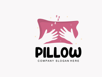 Pillow Logo, Bed Design, Dream And Sleeping Template Icon Vector preview picture