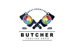 Butcher logo design, Knife Cutting Tool Vector Template, Product Brand Illustration