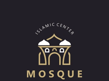 Mosque Logo design, simple islamic architecture, emblem symbol islamic center vector template preview picture