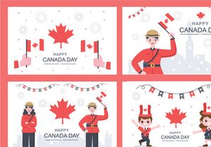 20 Happy Canada Day Celebration Illustration