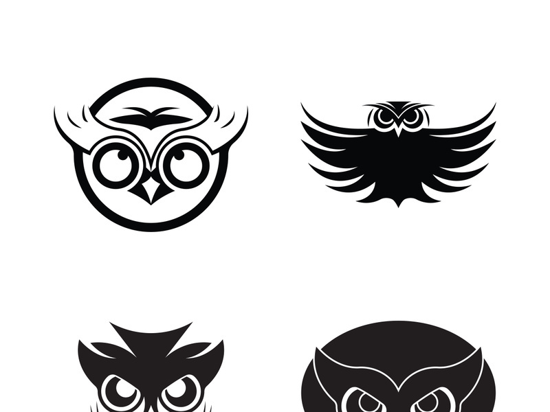 Owl logo icon design animal and simple business abstract vector