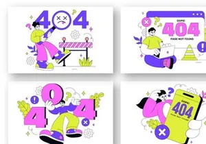 10 404 Error Vector Illustration