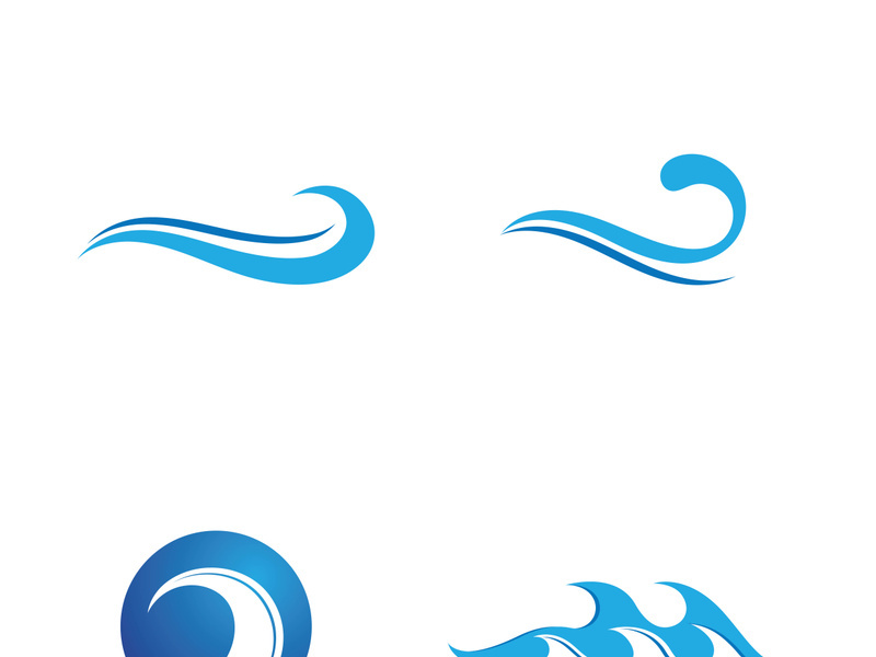 Water wave icon vector illustration design logo