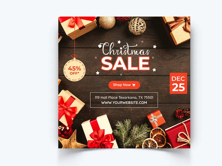 Christmas Sale Social Media Posts Template (AI)