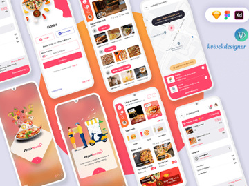 Online Pizza Delivery Mobile App UI Kit preview picture