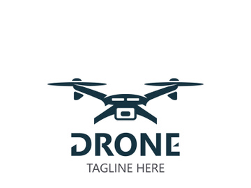 Drone aerial with camera vector template icon. logo photography drone vector. quadcopter flat style illustration preview picture
