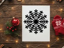 Black snowflake icon isolated on white background for Christmas and winter design
