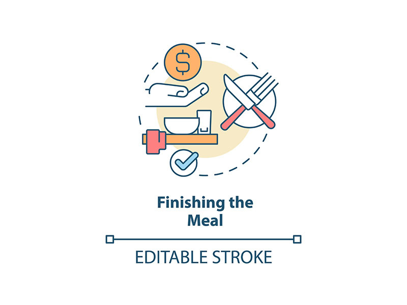Finishing meal concept icon
