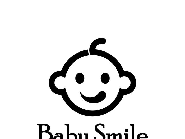 Cute Happy Baby Face Smile Logo Template