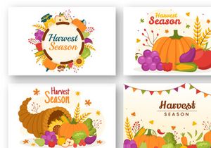 15 Harvest Season Vector Illustration