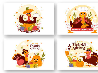 10 Happy Thanksgiving Day Illustration