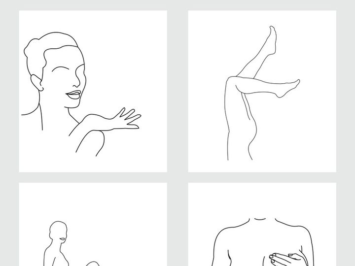 Beauty Woman Line Art, Wall Decoration