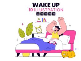 10 Wake Up Vector Illustration preview picture