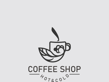 Coffee Shop logo line art illustration design preview picture