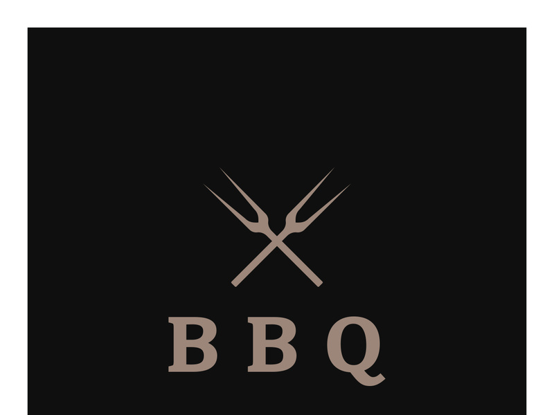 Simple Barbecue Vintage hot grill, with crossed flames and spatula. Logo for restaurant, badge, cafe and bar.vector