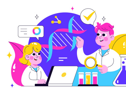 10 Genetics Testing Illustration