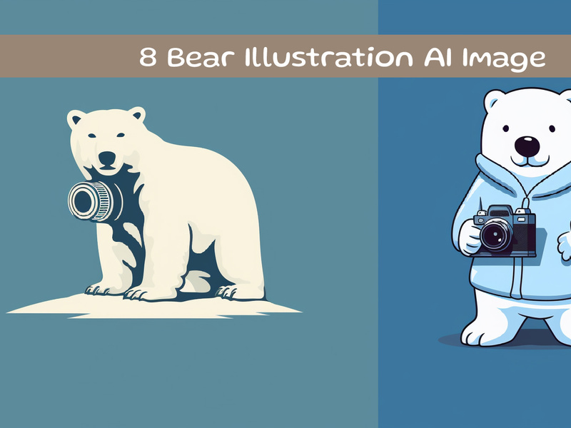 Photographer Bear Illustration Concept Ai Image